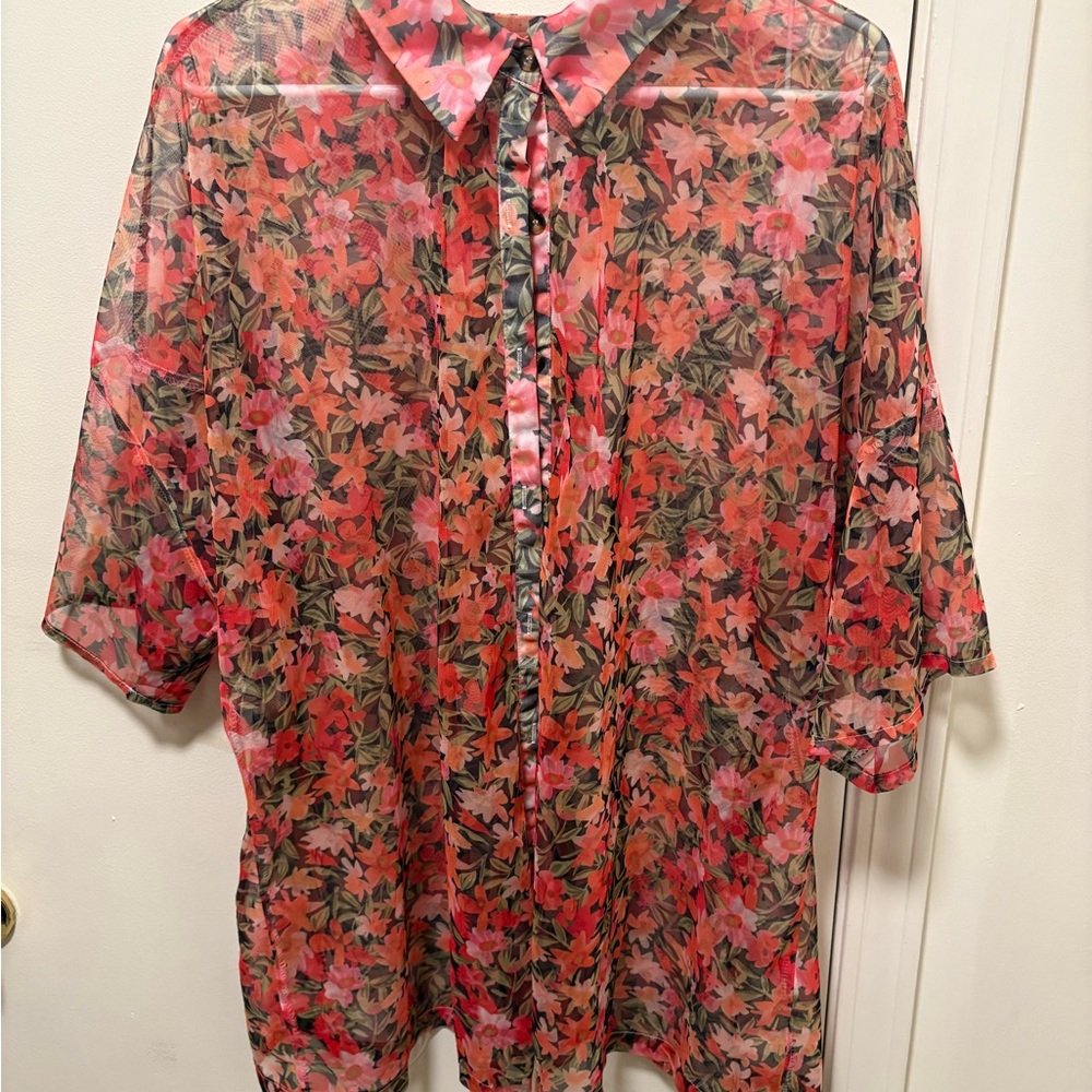 Floral Sheer women’s Shirt - Multicolor